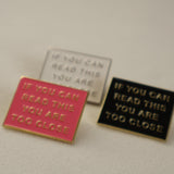 " If you can read this" Pin