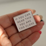 " If you can read this" Pin